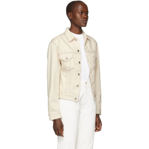 Helmut Lang White Denim Femme Trucker Jacket - Picture 3 of 7